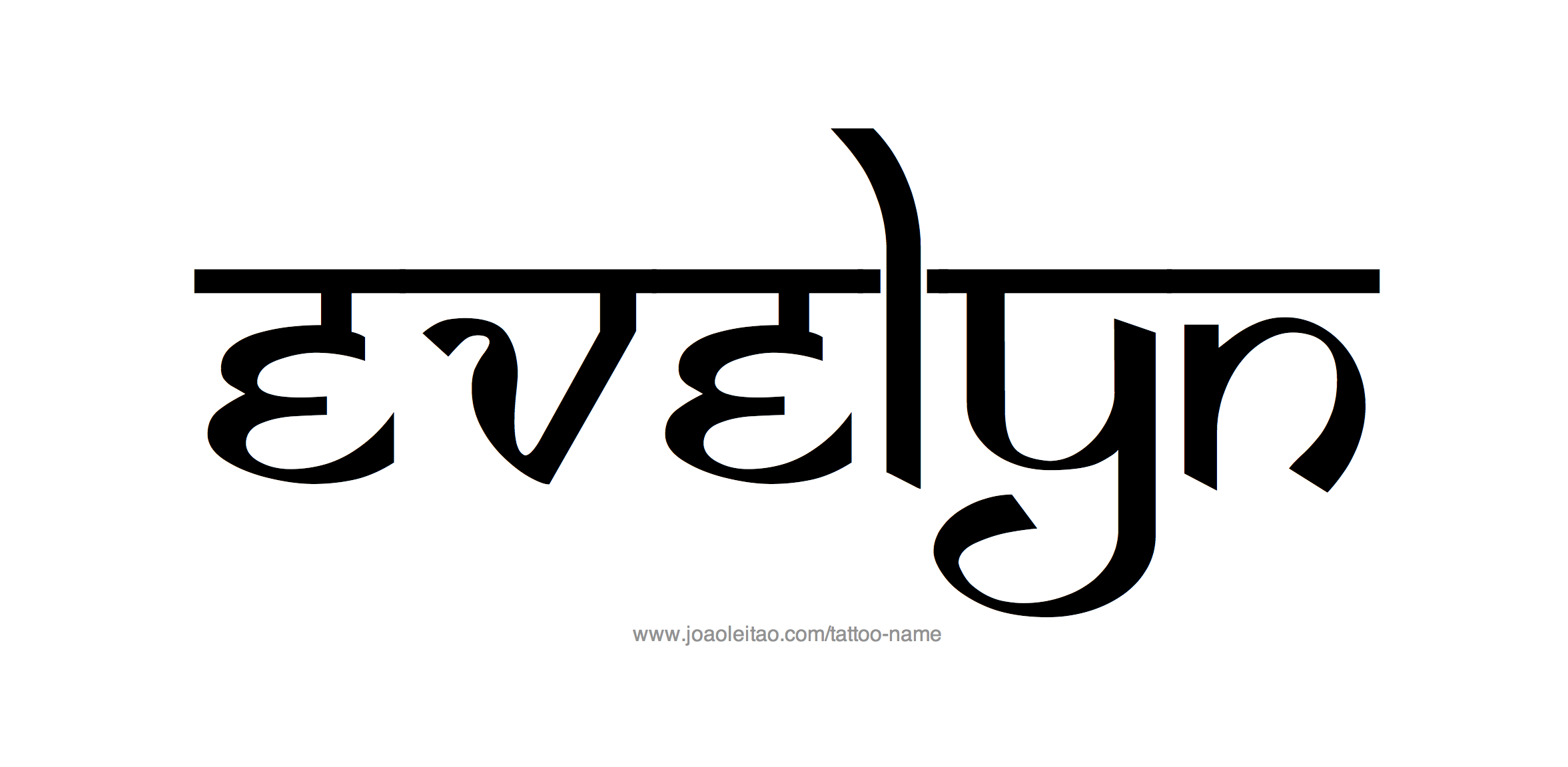 Evelyn Name Tattoo Designs